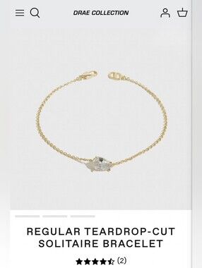 Gold Teardrop-Cut Solitaire Bracelet